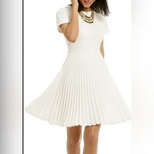 Chic White Pleated Mini Dress